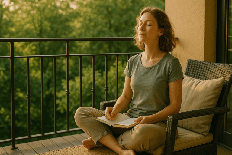 Blick ins Grüne, barfuß