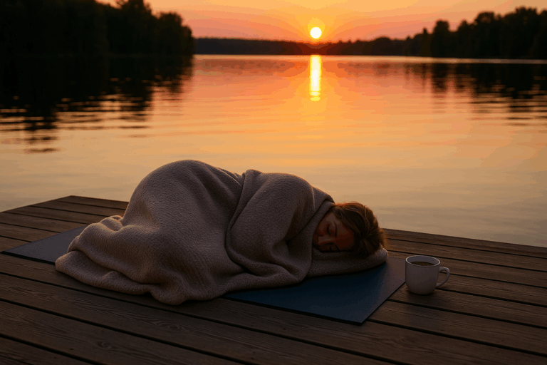 See im Sonnenuntergang